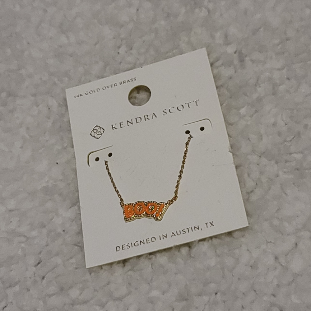 NWT Kendra Scott Gold 'BOO' Necklace